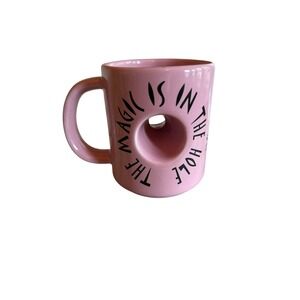 Voodoo Doughnut Mug Pink The Magic Is In The Hole Novelty Ceramic Hollow Center